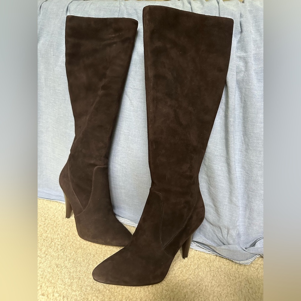 NWT / NWOT / NEVER WORN / Via Spiga Brown Suede / Leather Knee-High Boots